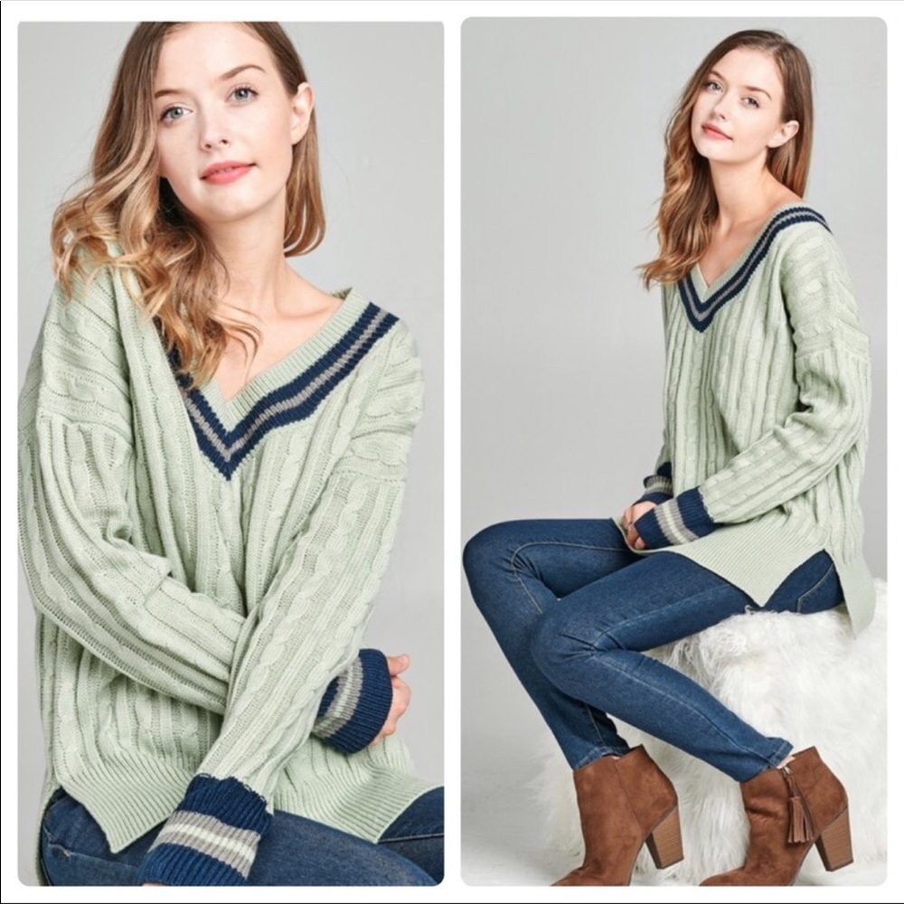 Sage V neck Sweater